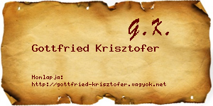 Gottfried Krisztofer névjegykártya